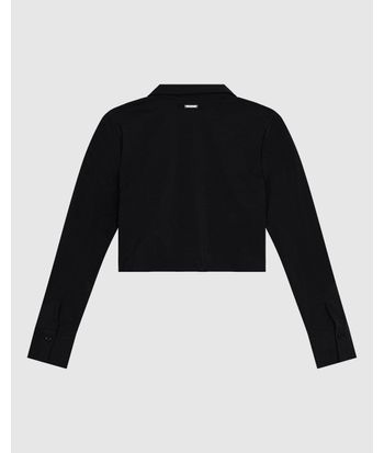 Camisa Cropped Feminina Franzido Frontal Em Viscose Texturizada - ENFIM