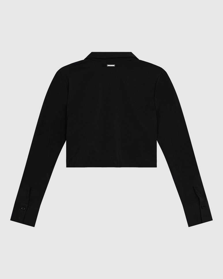 Camisa Cropped Feminina Franzido Frontal Em Viscose Texturizada - ENFIM