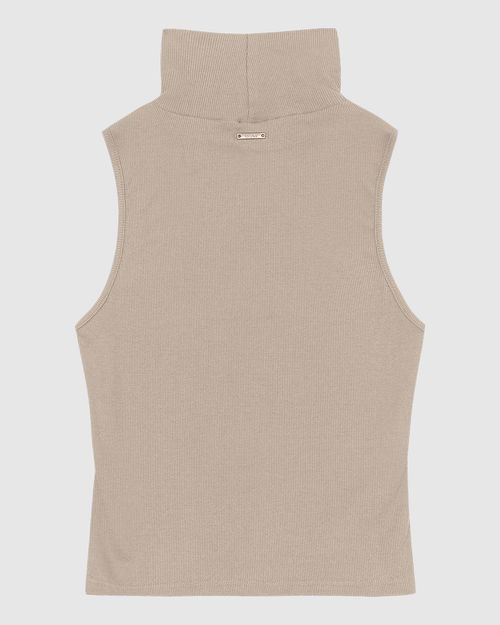 Blusa Básica Feminina Gola Alta Em Ribana - ENFIM