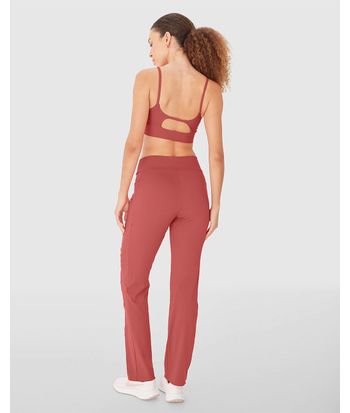 Calça Reta Feminina Cintura Alta Em Malha Dry E Proteção UV50+ - ENFIM