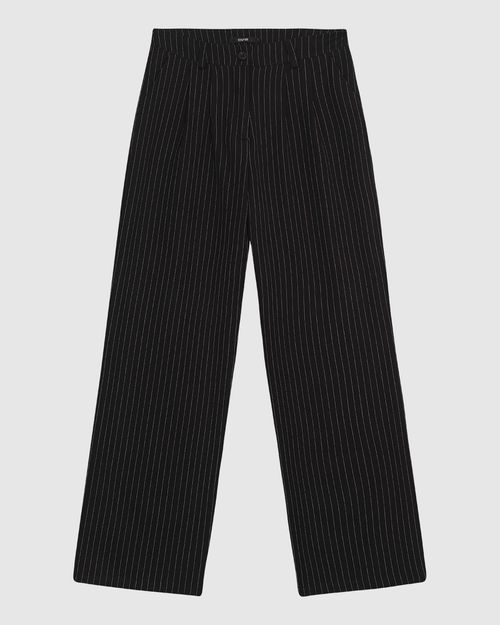 Calça Feminina Alfaiataria Cintura Alta Estampa Risca De Giz - ENFIM