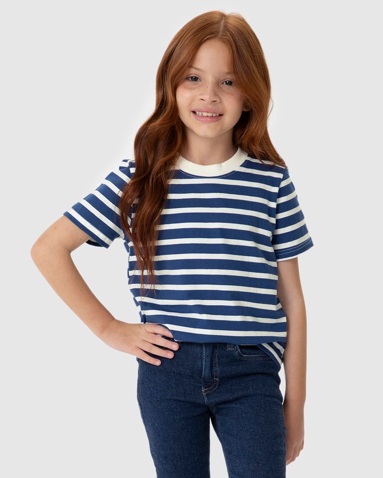 Blusa Infantil Unissex Listrada Em Algodão Malwee Kids