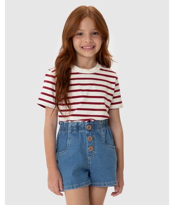 Blusa Infantil Unissex Listrada Em Algodão Malwee Kids