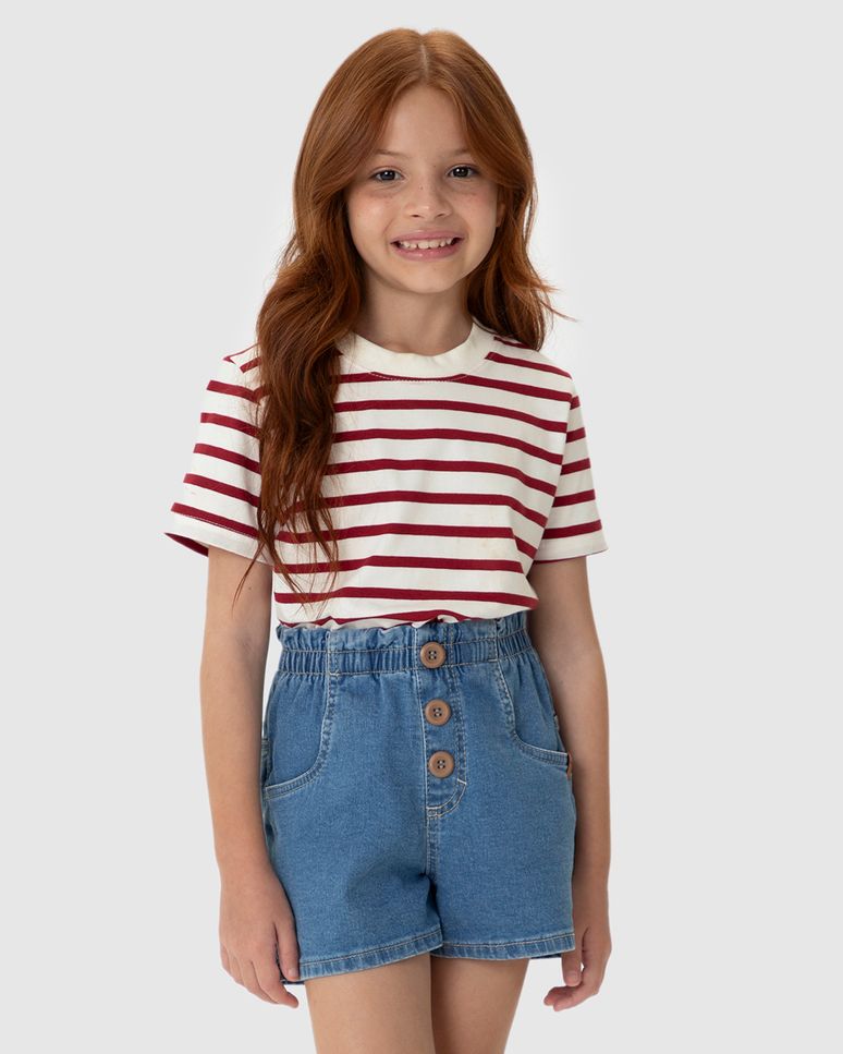 Blusa Infantil Unissex Listrada Em Algodão Malwee Kids