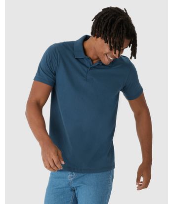 Camisa Polo Básica Masculina Peitilho Frontal Em Algodão