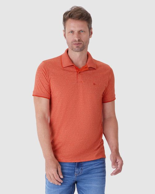 Camisa Polo Básica Masculina Slim Em Malha Rajada