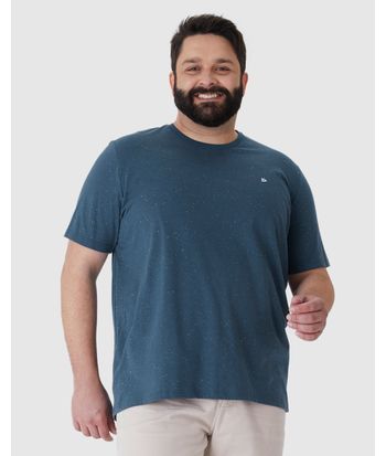 Camiseta Básica Masculina Plus Size Com Bordado Em Malha Botonê