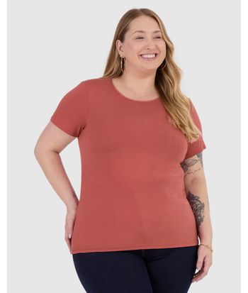 Blusa Feminina Plus Size Em Malha Viscolinho Stretch