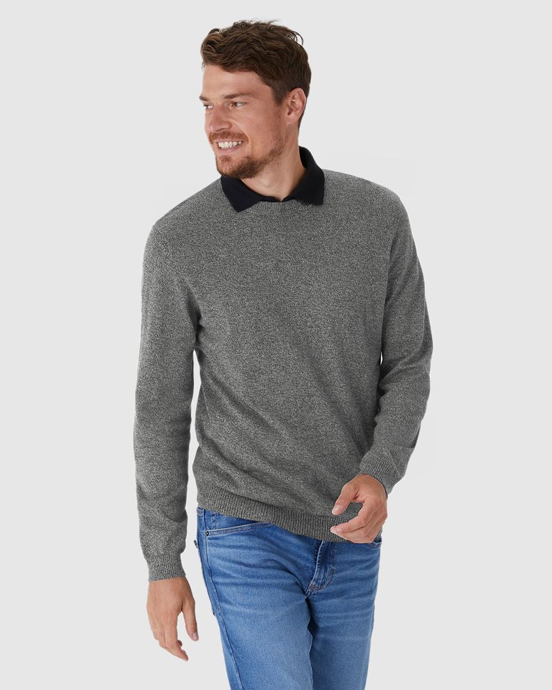 Suéter Masculino Degradê Manga Longa Em Tricô