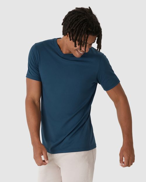 Camiseta Pima Masculina Com Acabamento No Decote Interno