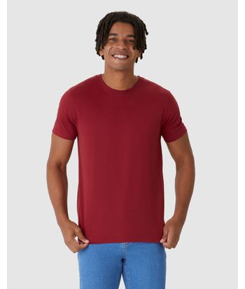 Camiseta Pima Masculina Com Acabamento No Decote Interno