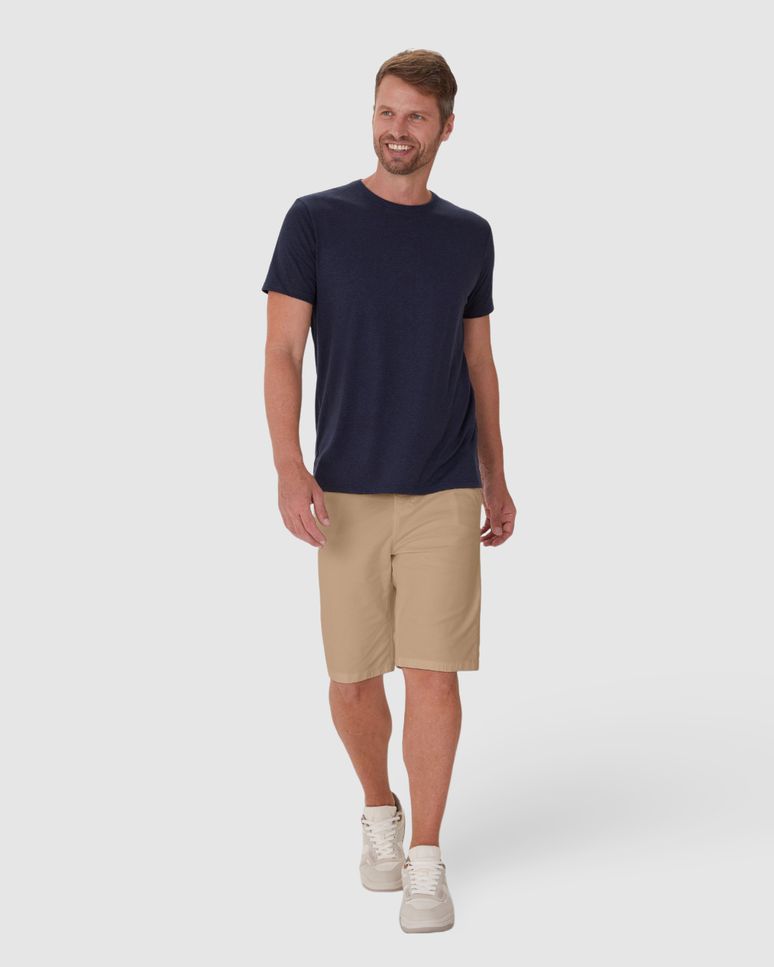 Bermuda Masculina Slim Em Sarja Com Elastano