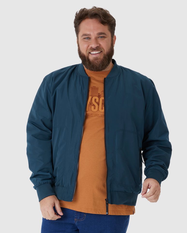Jaqueta Masculina Plus Size Bomber Em Poliamida