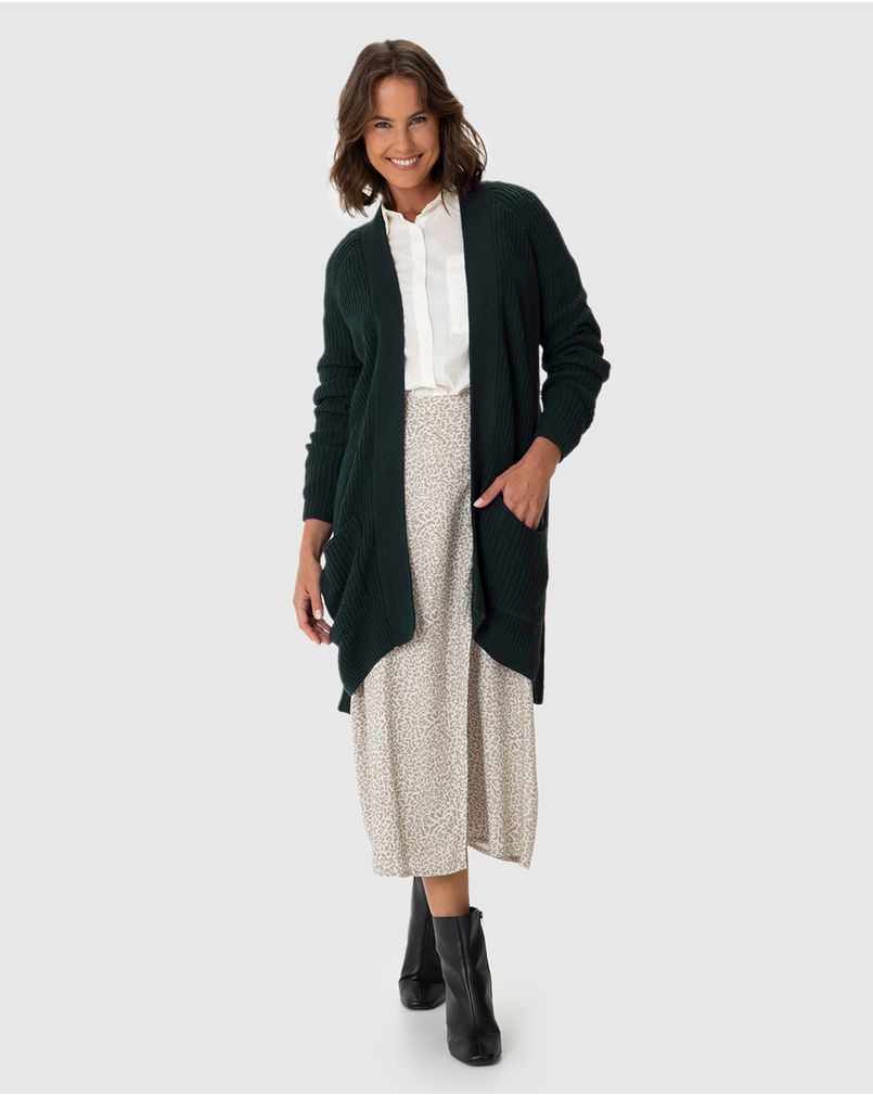 Cardigan Feminino Transpassado Com Cinto Em Tricô CINZA - Malwee