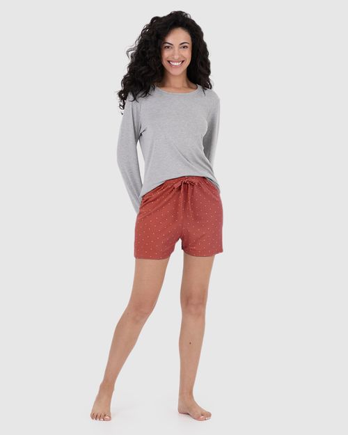 Shorts Feminino De Pijama Estampado Em Malha Viscose Stretch
