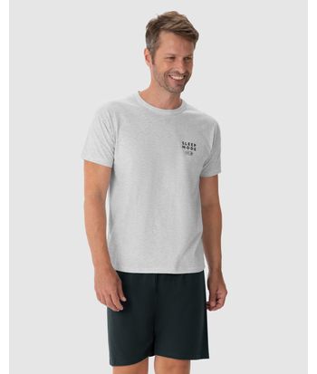 Pijama Masculino Camiseta Sleep Mode Em Algodão
