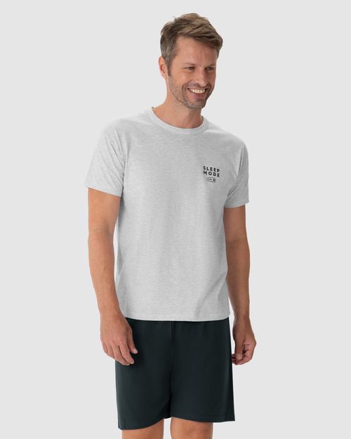 Pijama Masculino Camiseta Sleep Mode Em Algodão