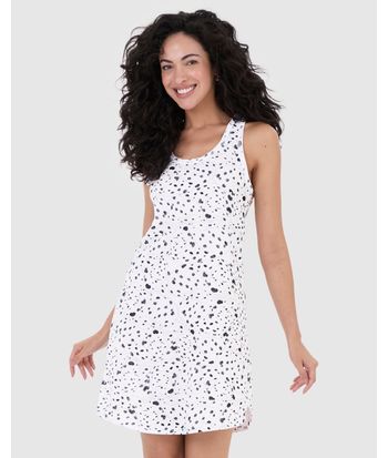 Camisola Feminina Sem Manga Estampada Em Algodão