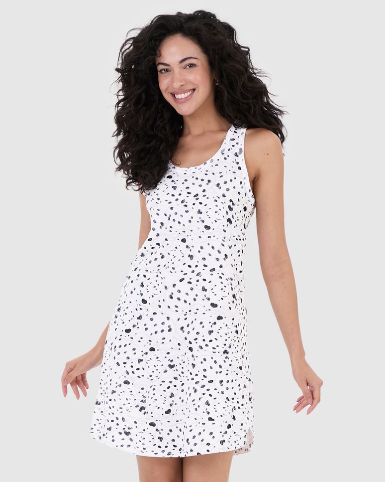 Camisola Feminina Sem Manga Estampada Em Algodão