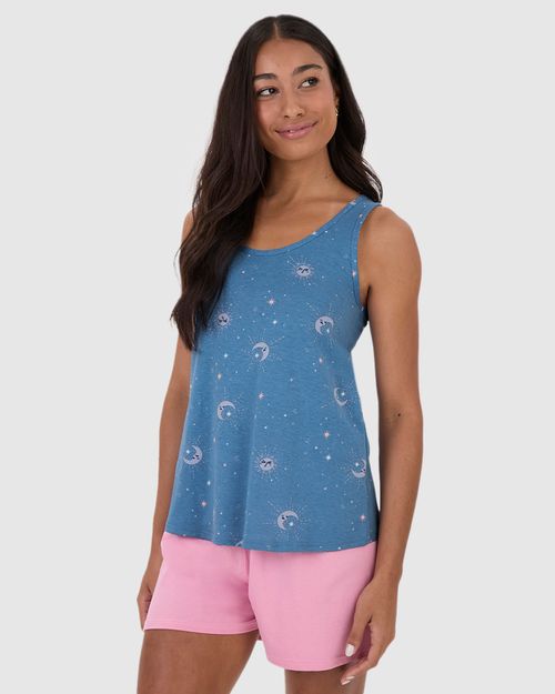 Pijama Feminino Regata Estampada Em Algodão