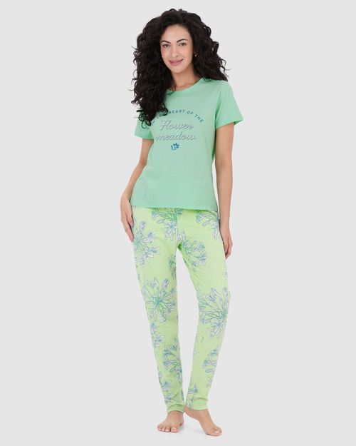 Pijama Feminino Blusa Flower Meadow Em Algodão