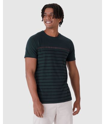Camiseta Masculina Estampa Listrada Em Algodão