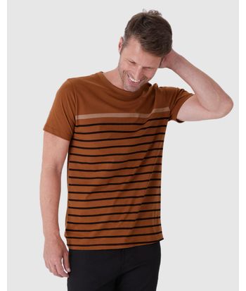 Camiseta Masculina Estampa Listrada Em Algodão