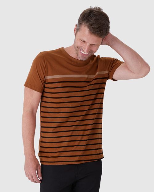 Camiseta Masculina Estampa Listrada Em Algodão