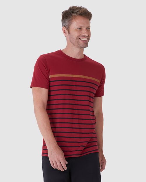 Camiseta Masculina Estampa Listrada Em Algodão