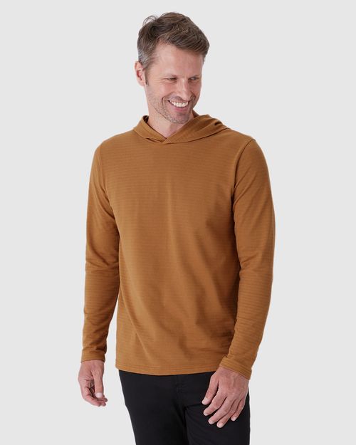 Camiseta Masculina Com Capuz Em Piquet Listrado