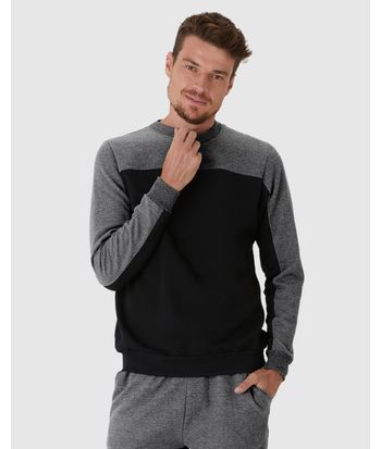 Blusão Masculino Bicolor Em Moletom Flanelado
