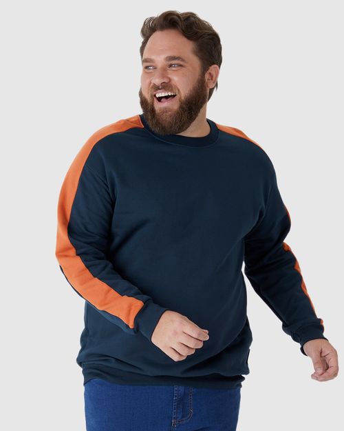 Blusão Masculino Plus Size Recorte Contraste Em Moletom Flanelado