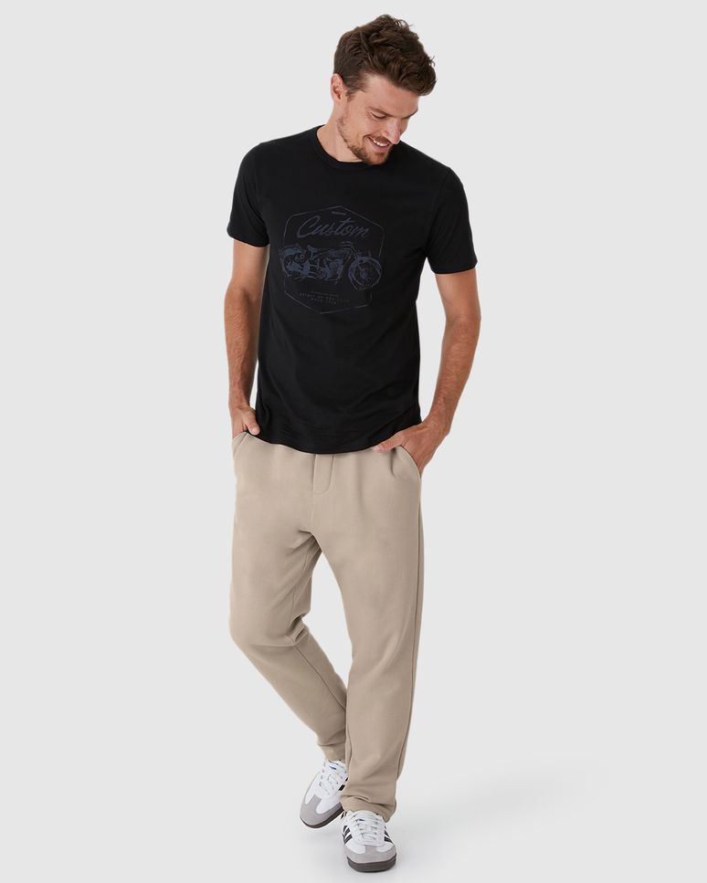 Calça Slim Masculina Em Moletom Flanelado