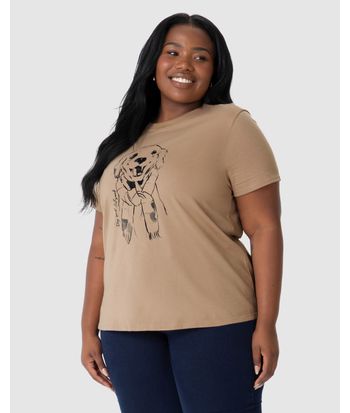 Camiseta Feminina Plus Size Dog Smile Best Smile Em Algodão