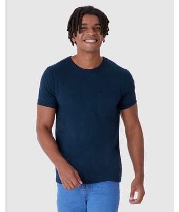 Camiseta Abraço Masculina Bolso Frontal Em Malha Comfy Touch