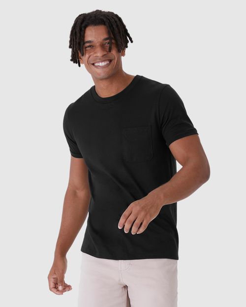 Camiseta Abraço Masculina Bolso Frontal Em Malha Comfy Touch