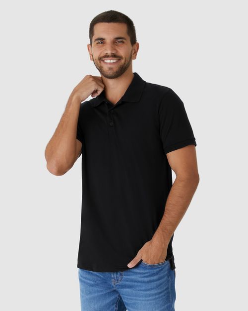Camisa Polo Básica Masculina Em Algodão Pima