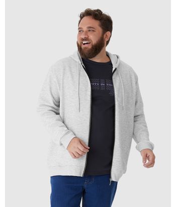 Jaqueta Masculina Plus Size Capuz Com Cadarço Em Jacquard Texturizado
