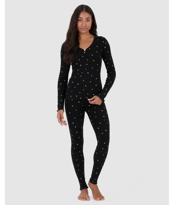 Pijama Feminino Blusa Decote V E Calça Estampada Em Ribana