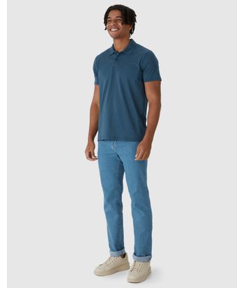 Camisa Polo Básica Masculina Peitilho Frontal Em Algodão