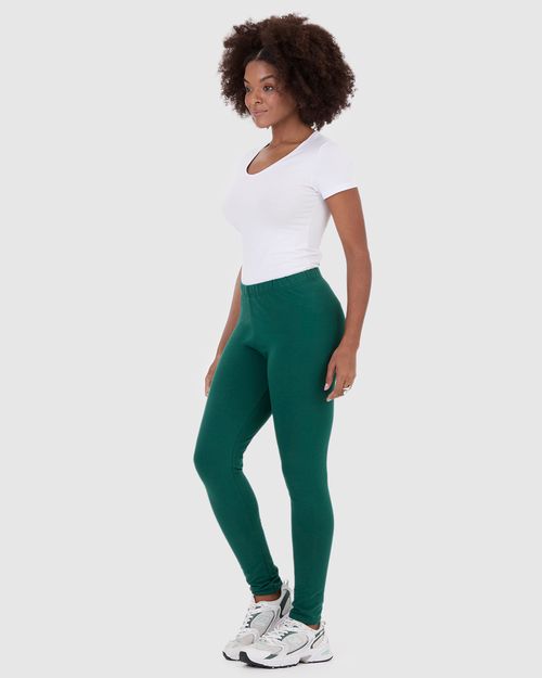 Calça Legging Básica Feminina Em Moletom Stretch Flanelado