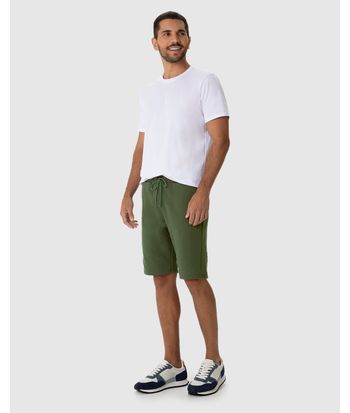 Bermuda Básica Masculina Cintura Média Em Moletom Sem Flanela