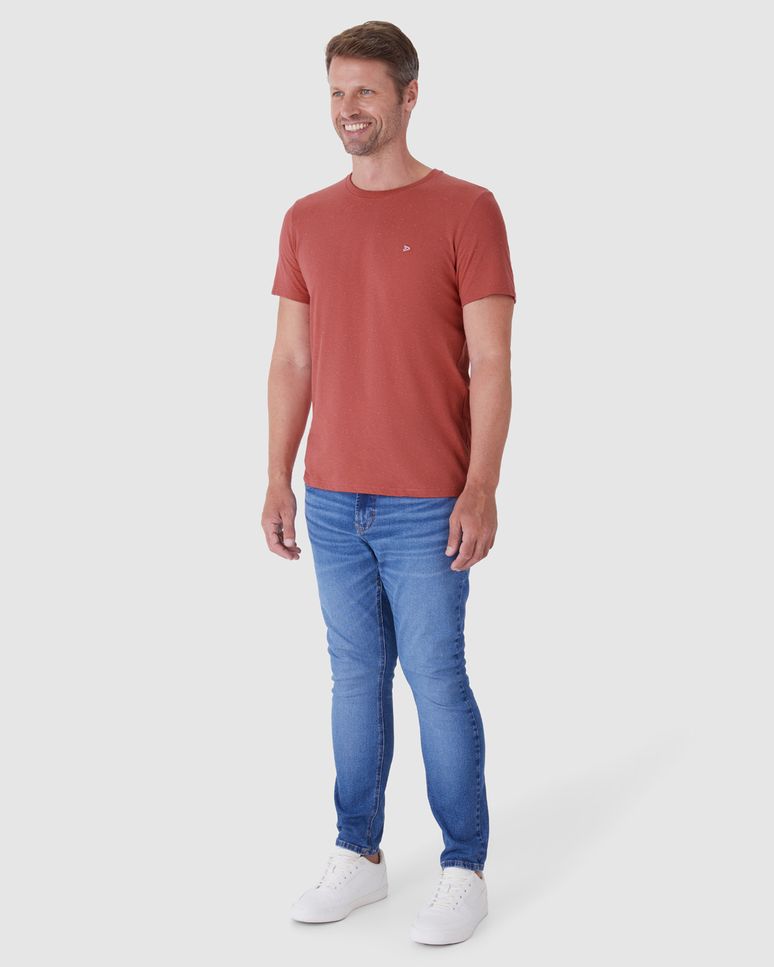Camiseta Básica Masculina Slim Em Malha Botonê