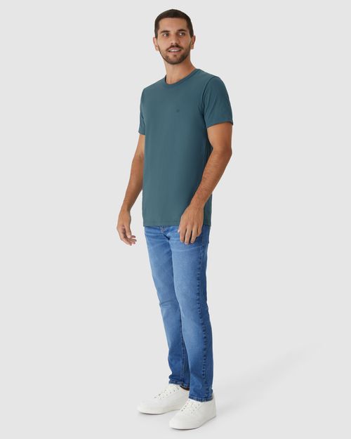 Camiseta Básica Masculina Slim Em Algodão