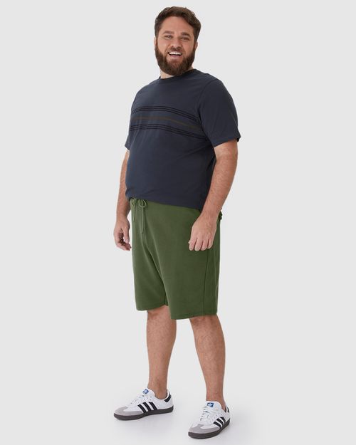 Bermuda Básica Masculina Plus Size Em Moletom Sem Flanela