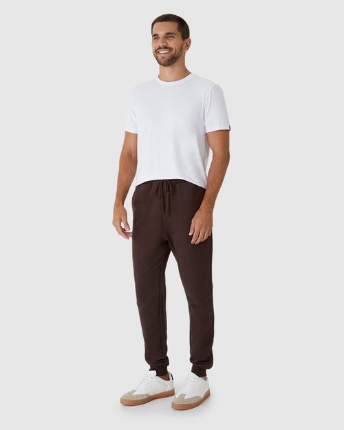 Calça Básica Masculina Jogger Em Moletom Sem Flanela