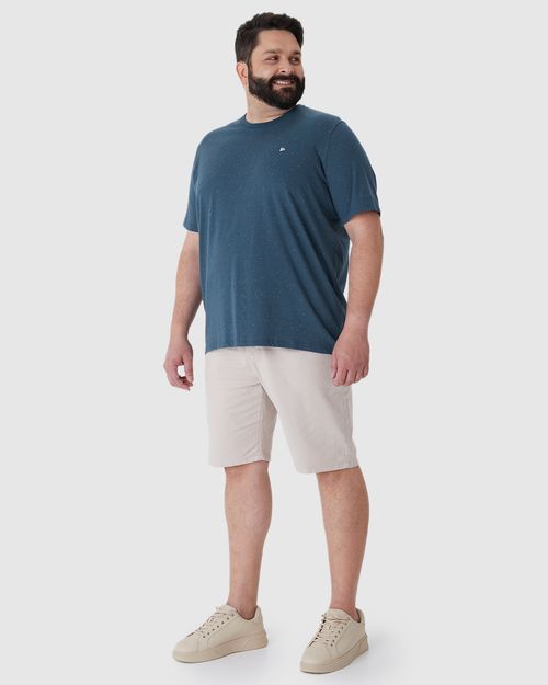 Camiseta Básica Masculina Plus Size Com Bordado Em Malha Botonê