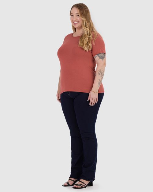 Blusa Feminina Plus Size Em Malha Viscolinho Stretch