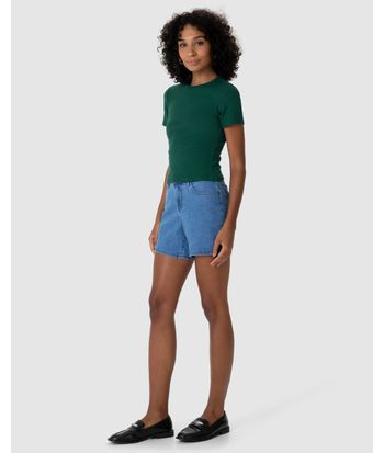 Blusa Básica Feminina Decote Redondo Em Ribana