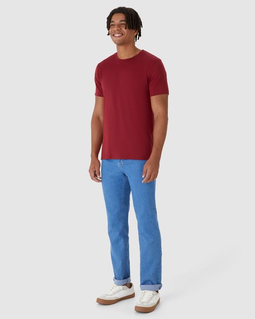 Camiseta Pima Masculina Com Acabamento No Decote Interno